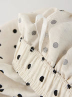 Black Polka Dot Linen Pants Women Wide Leg Summer Trousers Baggy For Ladies White Oversize Cotton Linen Pants Woman Wide