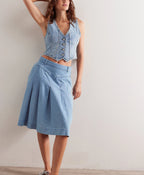 New 2026 Women's Denim Vests Summer Sexy Slim Deep V Neck Sleeveless Vest Jacket Casual Fashion Streetwear Ladies Jean Crop Tops