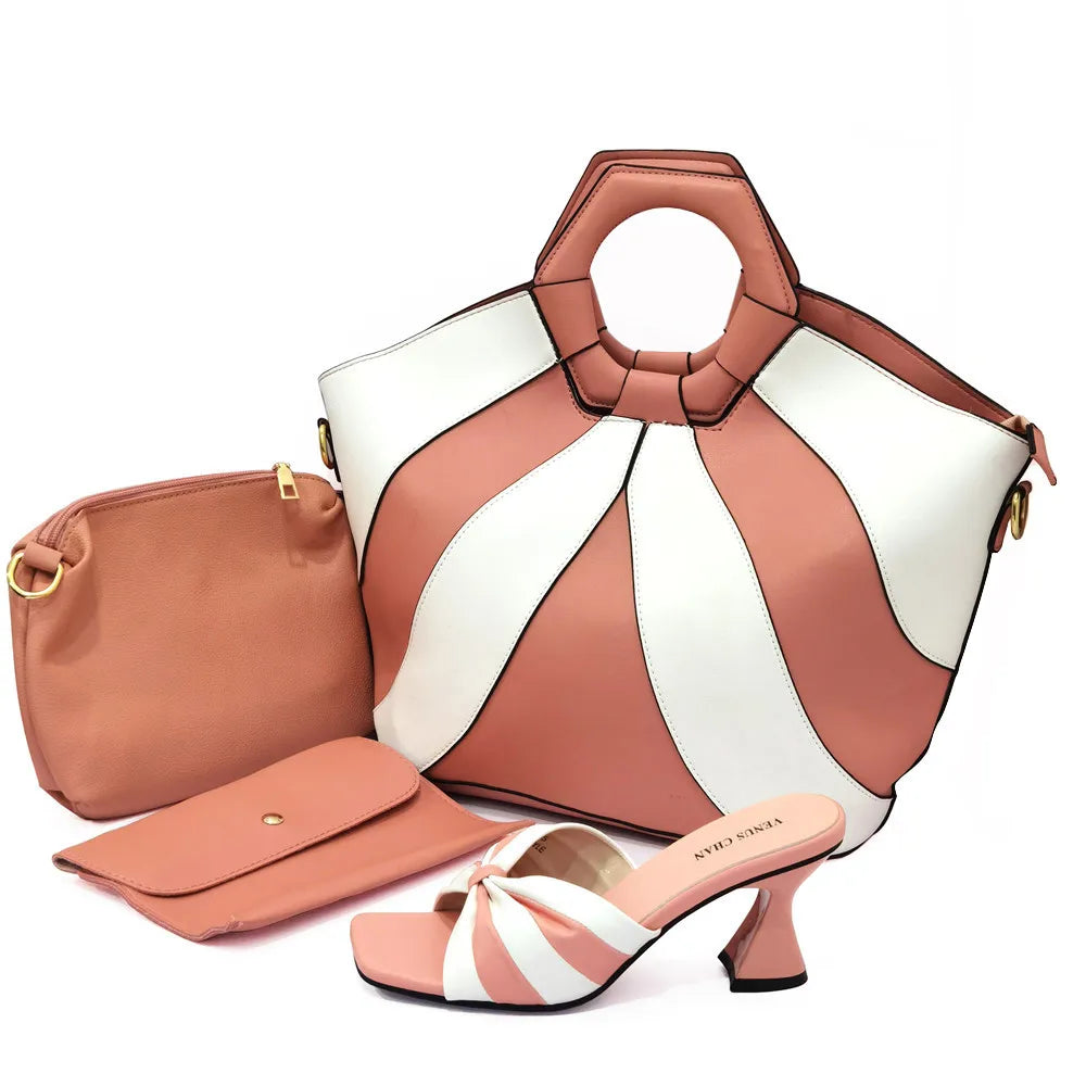 Italian latest design handbag and shoe set