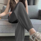Casual Street Sweet Autumn New Basics Ice Silk Pants Lantern Pants Solid Color Elastic Women's Sports Pants and Ankle Pants