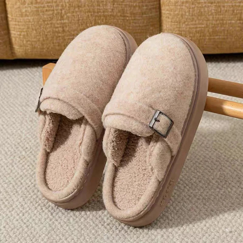 Luxury Plush Platform Slippers for Warm Indoor Comfort
