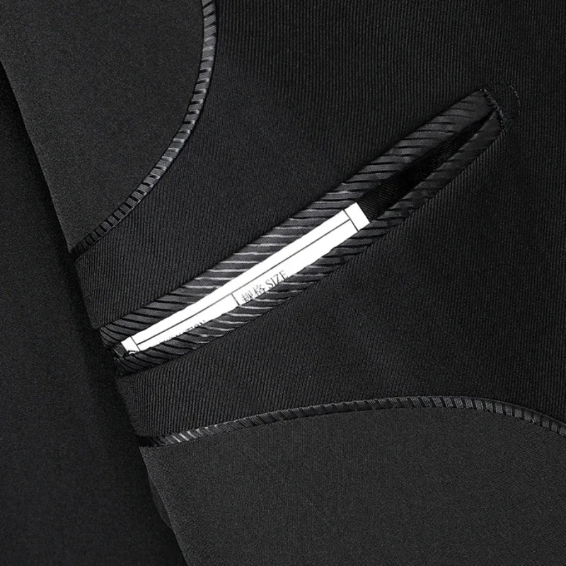 8XL Suit (Blazer+pants) Fashion Business Gentleman Italian Style Slim Solid Color Professional Suit Wedding Groom Best Man Suit