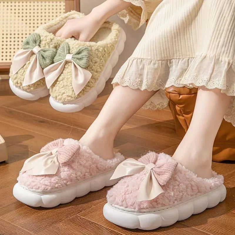 Fluffy Anti-Slip Cotton Slippers for Cozy Indoor Comfort