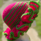 Ruffled Handmade Knit Bucket Hat