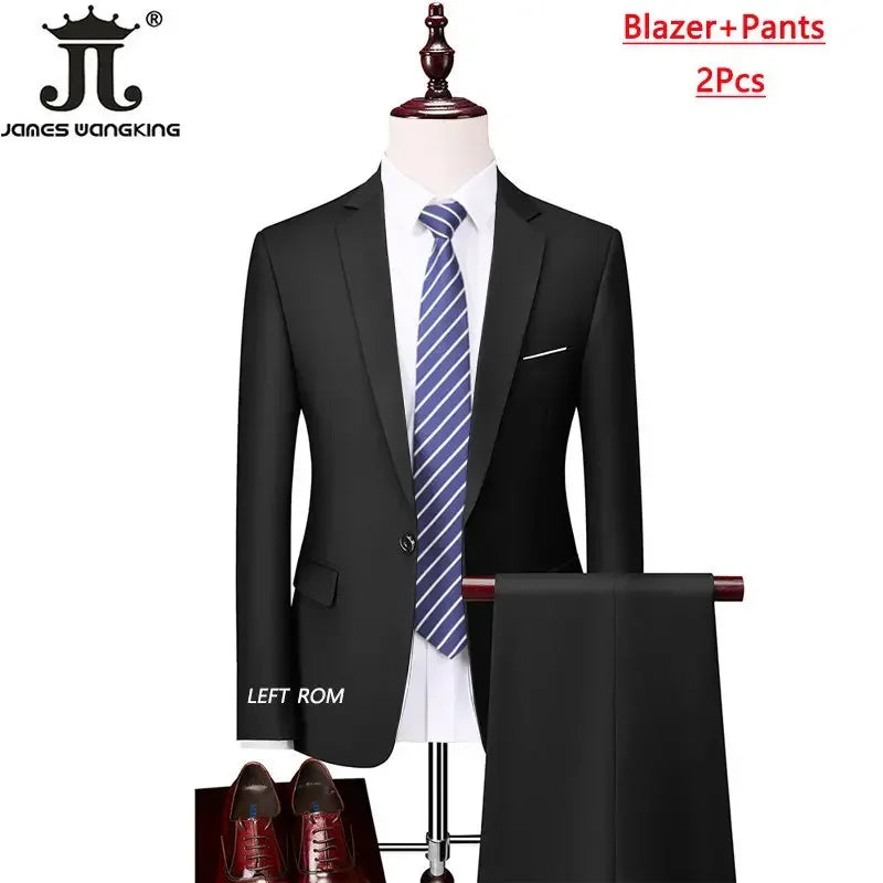 Men's Formal Slim Fit Suit Set, 2- or 3-Piece, M-6XL