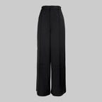 Yeezzi Women's Fashion Simple Solid Color High Waist Wide Leg Pants Loose Urban Casual Office Formal Trousers Bottoms No Belt