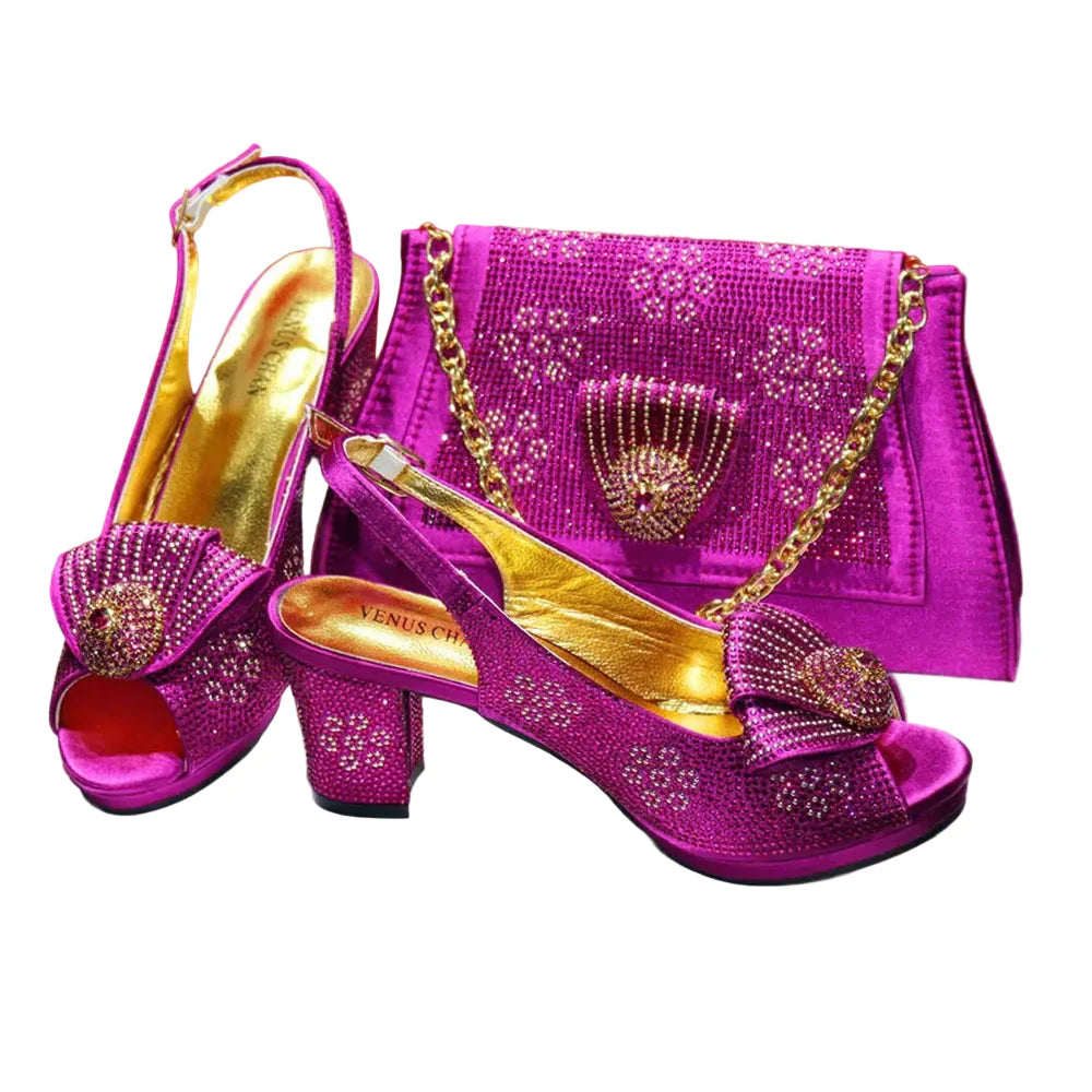 Latest High Heels Shoes And Bag Set EDN901