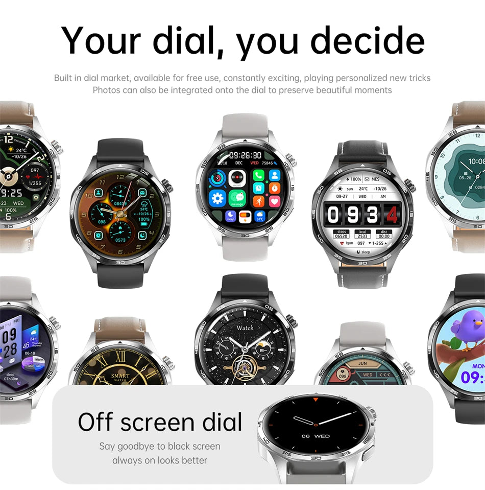 BOXUXING 2026 New Smart Watch Men Watch 5 Pro AMOLED HD Screen Bluetooth Call GPS Trajectory NFC Heart Rate Compass SmartWatches