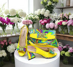 Ladies Shoes and Bag Decorated with Rhinestone