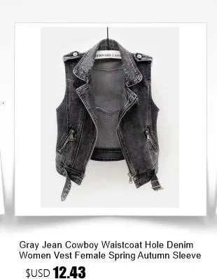 New Denim Vest Women's Spring Autumn Clothes Sleeveless Wild Tops Short Hooded Jacket Women Denim Jeans Vest Jacket Female
