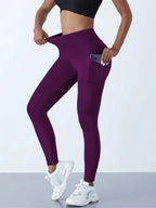 High Waist Pocket Stretch Leggings Women