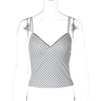 Dulzura Summer Latest Fashion Backless Slim Ruffles Polka Dot Camisole Women'S Sexy Elegant Y2K Clothes Party Club Street Outfit