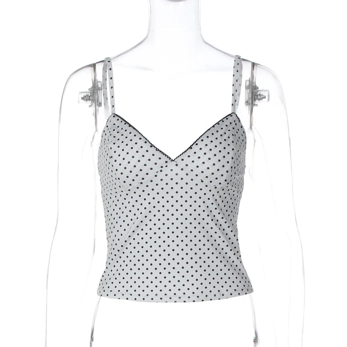 Dulzura Summer Latest Fashion Backless Slim Ruffles Polka Dot Camisole Women'S Sexy Elegant Y2K Clothes Party Club Street Outfit