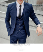 Suit Upgrade the new fabric Men's Business Gentleman Fashion Slim Work Solid Color Plus Size Fair Dress Wedding Best Man Suit