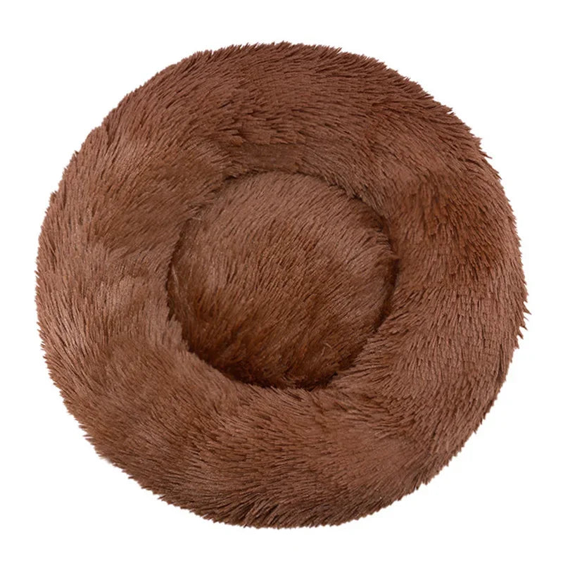 Round Pet Bed for Large Dog Bed Super Soft Cat Bed Plush Dog House for Medium Dog House Winter Warm Sleeping 40-90cm 6 Sizes