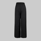 Yeezzi Women's Fashion Simple Solid Color High Waist Wide Leg Pants Loose Urban Casual Office Formal Trousers Bottoms No Belt