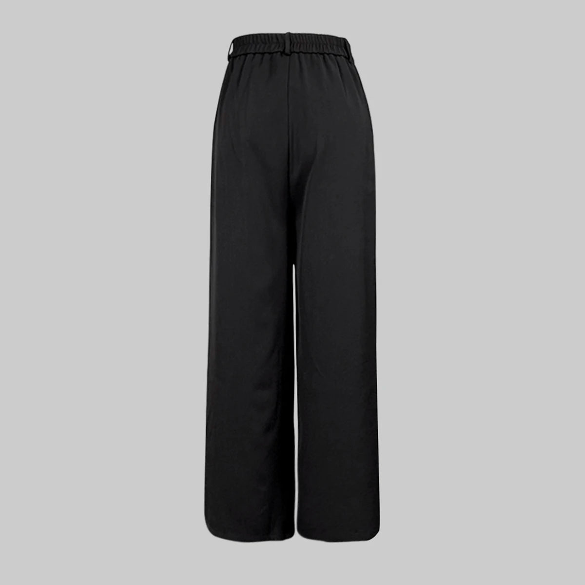 Yeezzi Women's Fashion Simple Solid Color High Waist Wide Leg Pants Loose Urban Casual Office Formal Trousers Bottoms No Belt
