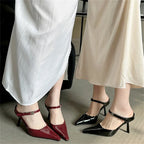 Eilyken New Design High Heels Woman Pumps  Buckle Strap Mules Slippers Sexy Pointed Toe Wedding Banquet Female Shoes