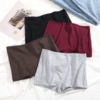FINETOO 3PCS Women's Cotton Boyshort Panties Breathable Low Waist Solid Colors Underwear Female Casual Sports Boxers Underpants