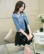 Denim Jacket Women 2023 Half sleeve Jean Jacket Woman Elastic Comfortable Denim Coat Short Denim Jacket Female