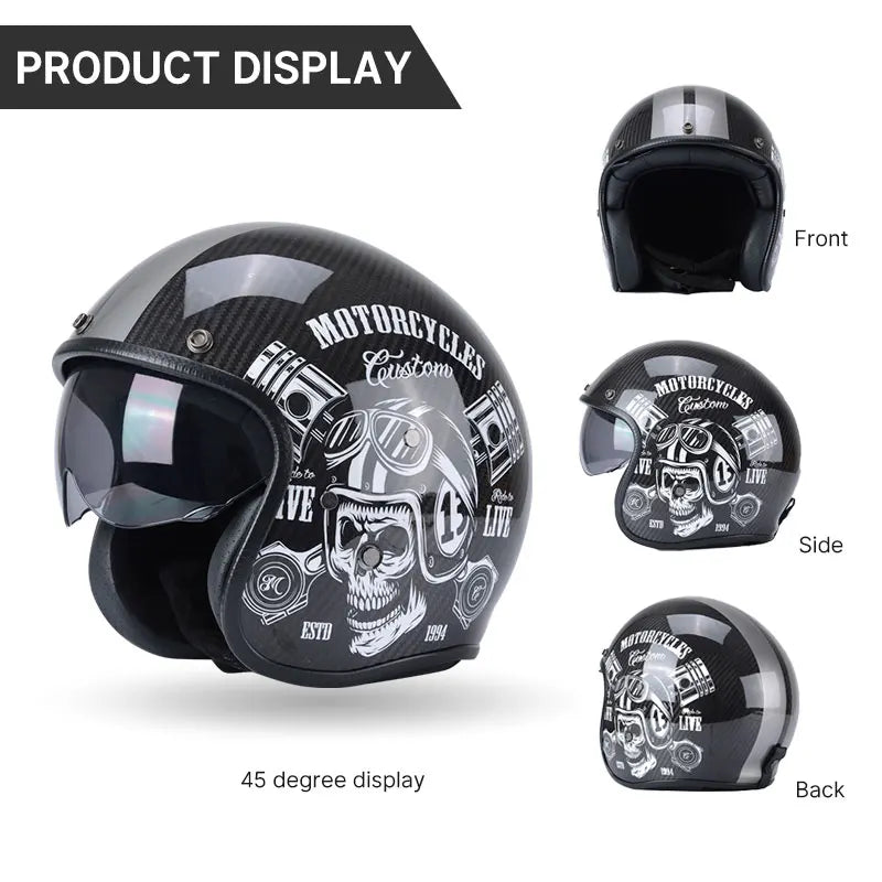 Carbon Fiber Retro Motorcycle Helmets