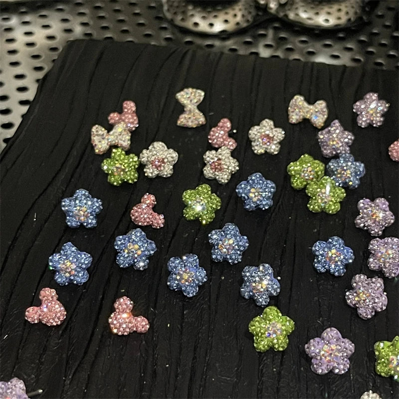 1PCS Cute Colorful Rhinestone Flower Love Heart Butterfly Stainless Steel Ear Bone Nail  Earrings