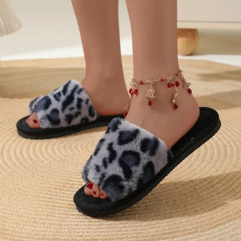 Warm Plush House Slides Non-Slip Comfortable Winter Slippers