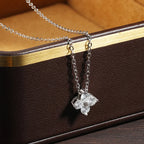 VVS1 D Flower Moissanite Pendant Necklace for Women