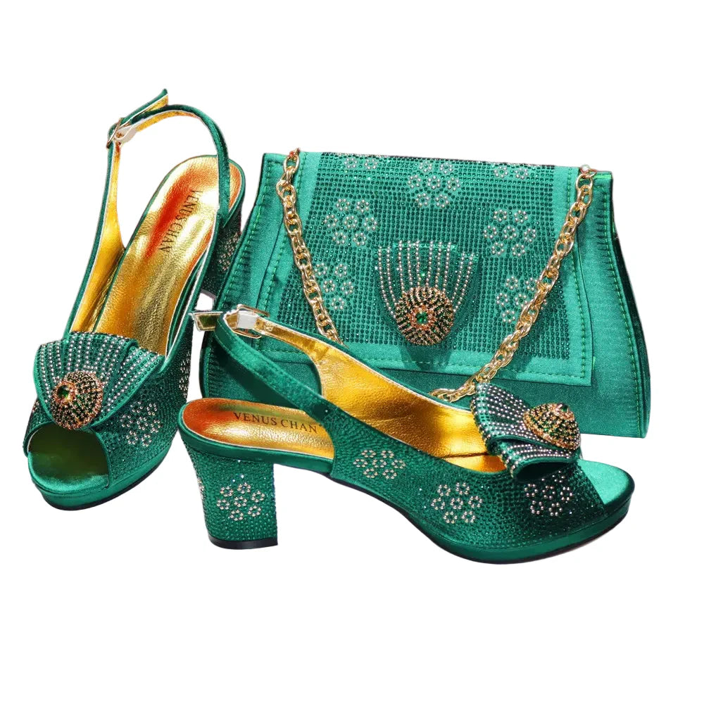 Latest High Heels Shoes And Bag Set EDN901