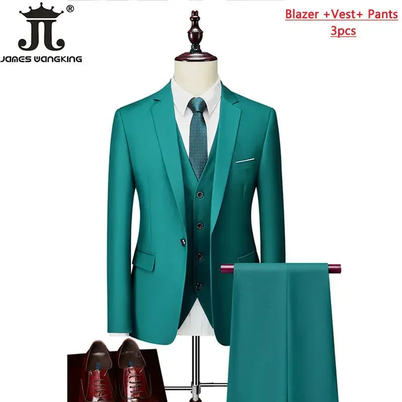 Men's Formal Slim Fit Suit Set, 2- or 3-Piece, M-6XL