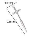 New Fashion Love Wings Cross Stainless Steel Ear Bone Nail Shiny Zircon Trendy Thread Earring for Women Body Piercing Accessorie