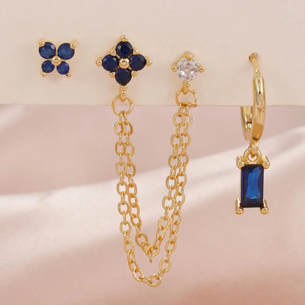 Zodiac Birthstone Earrings Set for Everyday Celestial Style