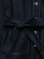 Women's Denim Jacket Solid Color Straps Waist Cinched Turndown Collar Fashionable Versatile Casual Spring Autumn Jacket 2025 New