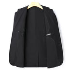 8XL Suit (Blazer+pants) Fashion Business Gentleman Italian Style Slim Solid Color Professional Suit Wedding Groom Best Man Suit