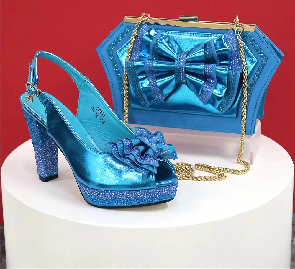 Italian Women Shoes and Bag Set EDN11