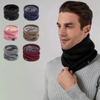 Winter Knitted Neck Warmer Thickened Plush Warm Scarf Windproof Cold Proof Men Women Outdoor Skiing Running Hiking Neck Cover