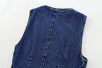 Women's Vest 2025 New Fashion Denim Vest Top Ladies Casual Cropped Sleeveless Jacket Coat Streetwear Waistcoat Outerwears