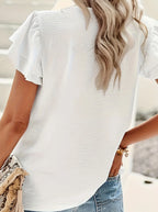 White Women's plus size shirt summer chic elegant shirt casual women's fashionable shirt White