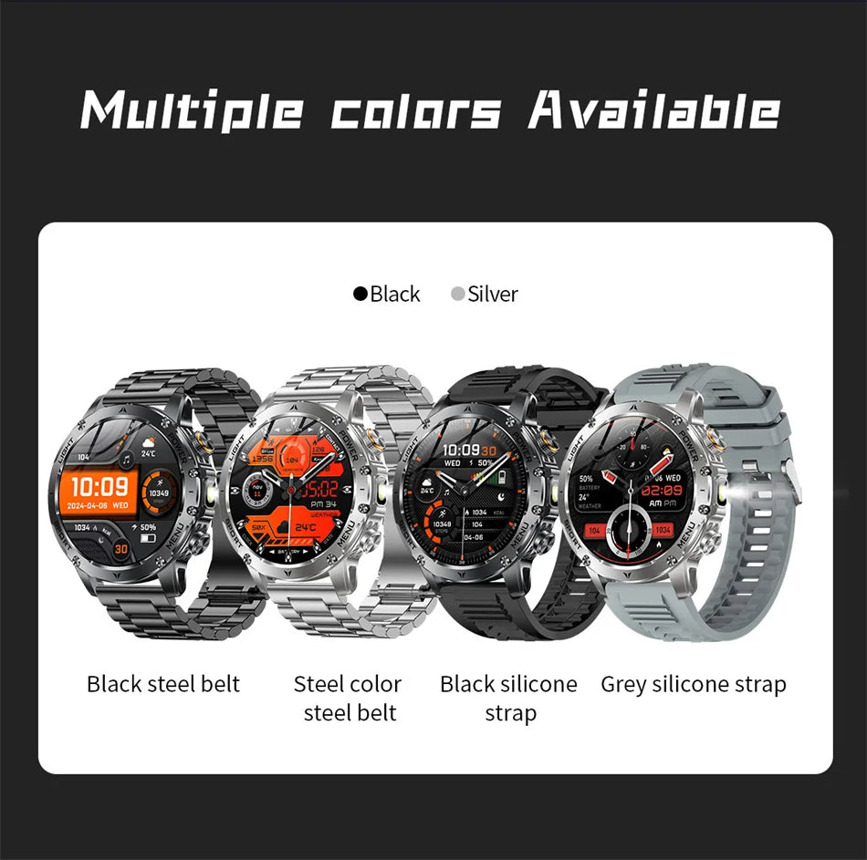 2026 Outdoor New 1000mAh Battery T-Rex 3 Military Grade Smart Watch Men IP69K Waterproof GPS HD Bluetooth Call 100+Sports Watch