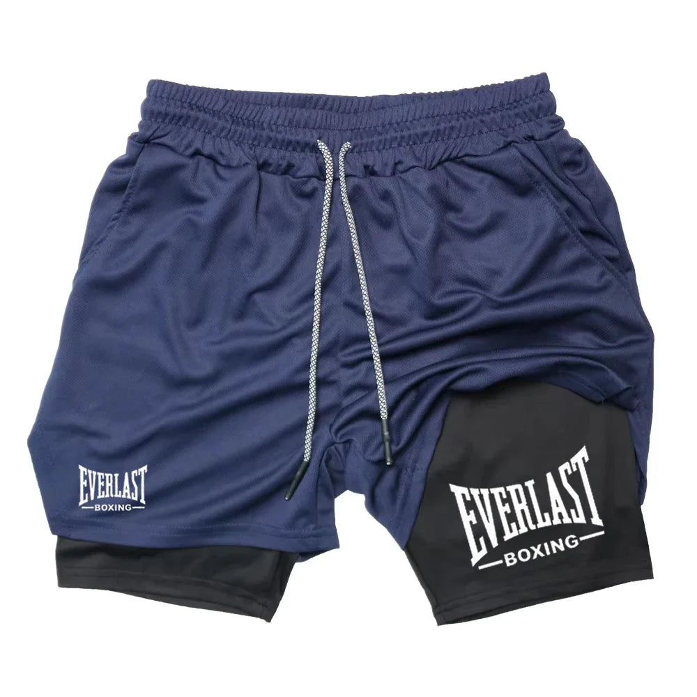 Everlast Double Layer Compression Shorts for Fitness and Basketball