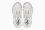 CALTO - S5285 - 2.6 Inches Taller (White/Translucent White Sole) - Chunky Sole Sporty Sneakers