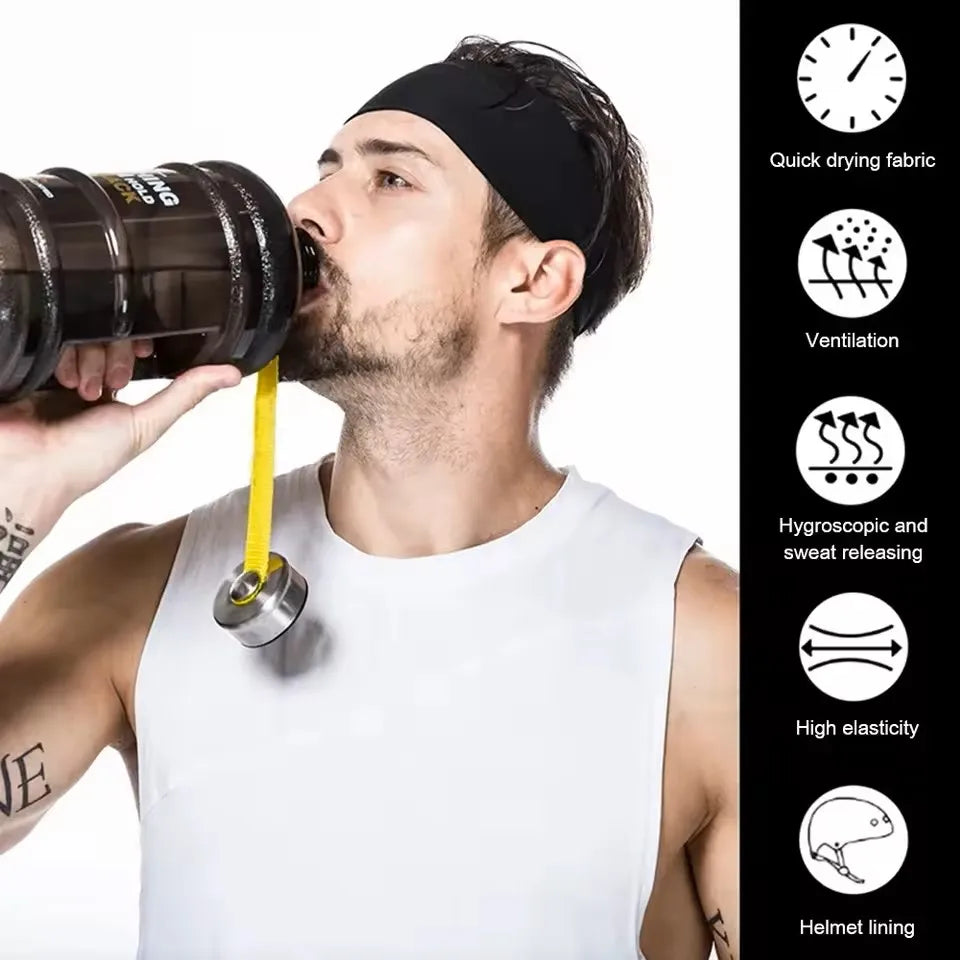 Sweat Absorbing Sports Headband for Running and Yoga
