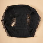7PCS New Fashion Cotton Women's Underwear Solid Color Comfortable Breathable Panties Low-Rise Lace Trim Sexy Briefs Daily Sports