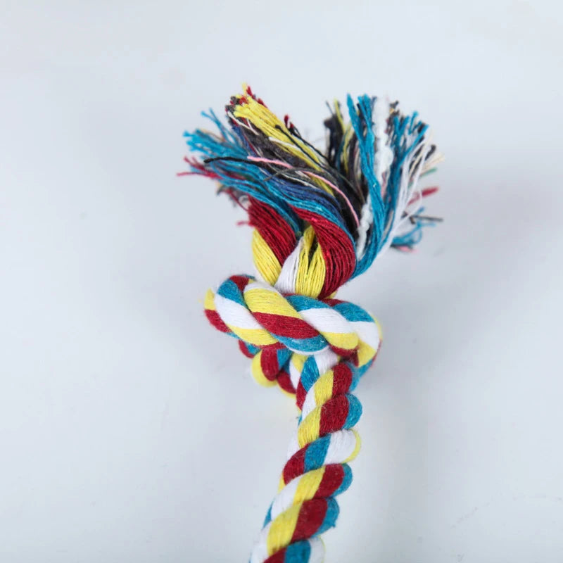 Pet Dog Toy Bite Rope Double Knot Cotton Rope Funny Cat Toy Bite Resistant and Sharp Teeth Pet Supplies Puppy Toys