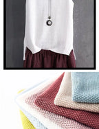 40-100Kg Women Clothing Casual Loose Oversized Solid Sweater Vest Summer Knit Ice Silk T-shirt Chic Sleeveless All-match Tops