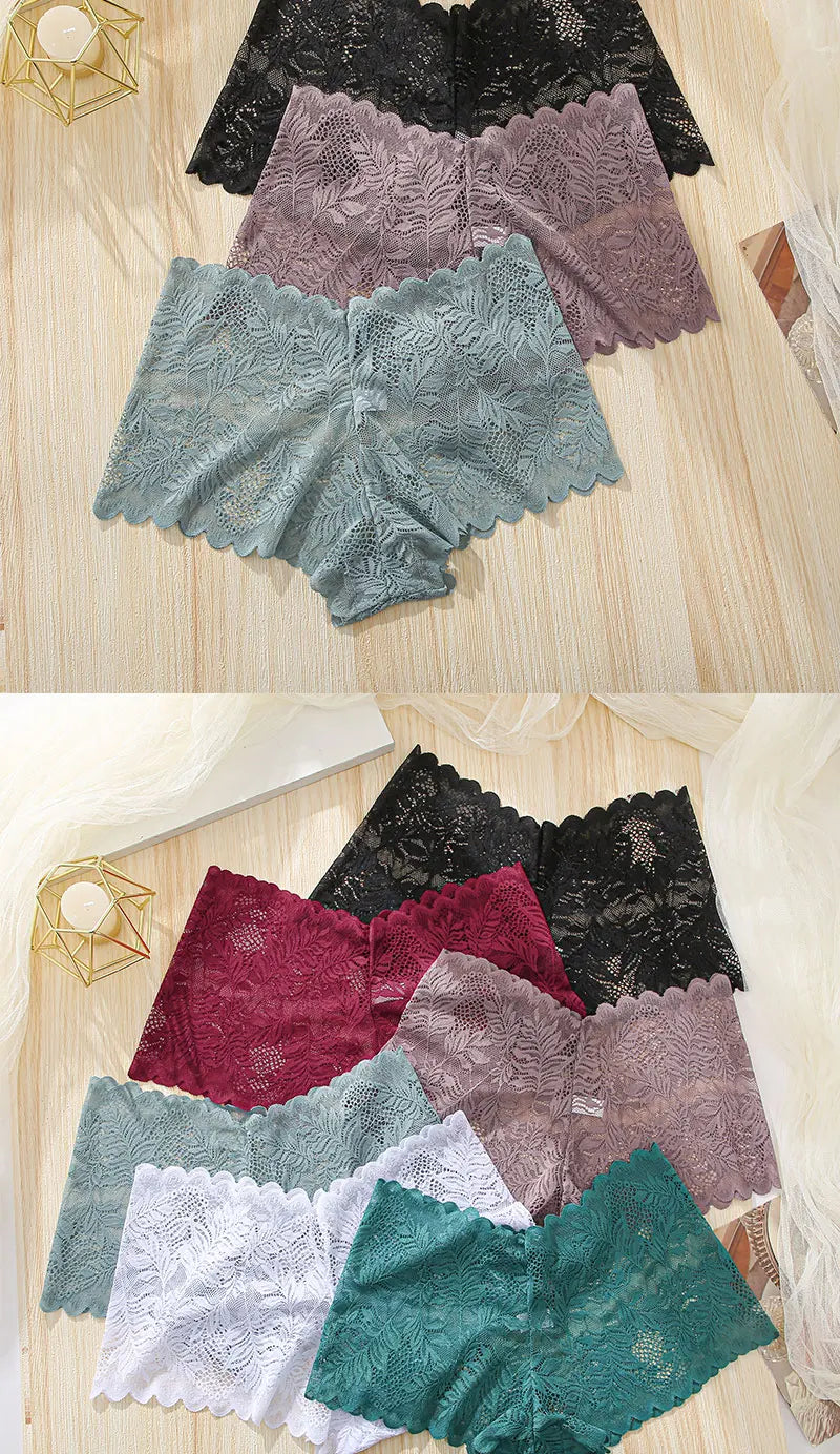 3Pcs Women Panties Lace Female Underpants Plus Size Underwear Large Size Lightweight Seamless Low Waist Briefs Breathable