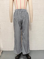 2026 new striped trousers casual and versatile street fashion loose wide leg women