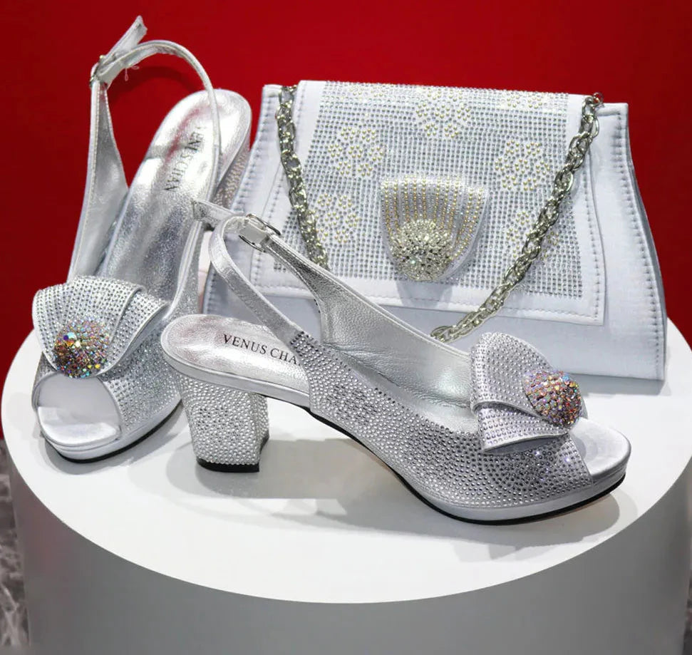 Latest High Heels Shoes And Bag Set EDN901