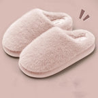 Plush Faux Fur Slippers with Slip-Resistant Soles for Winter