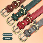 Personalized Customized Leather ID Nameplate Dog Collar Soft Padded Dogs Collars Free Engraving Name for Small Medium Large Dogs